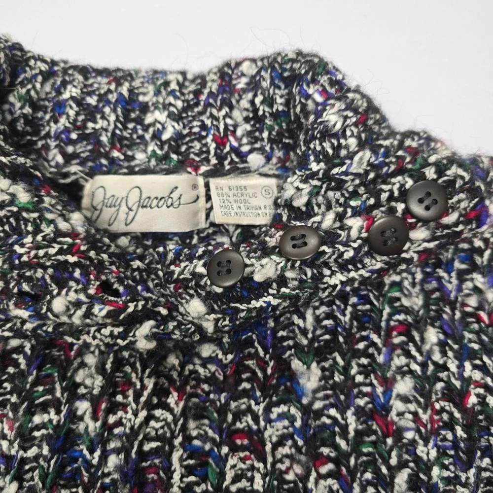 Vintage Jay Jacobs‎ Women Multicolor Knit Turtleneck Sweater Size Small
